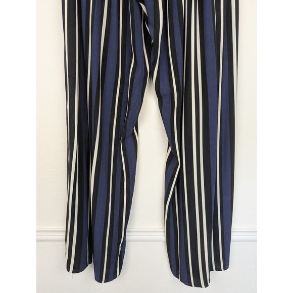 Anthropologie Maeve Pants Striped Side Slit Wide Leg Beach Resort Blue Size S - Picture 9 of 16